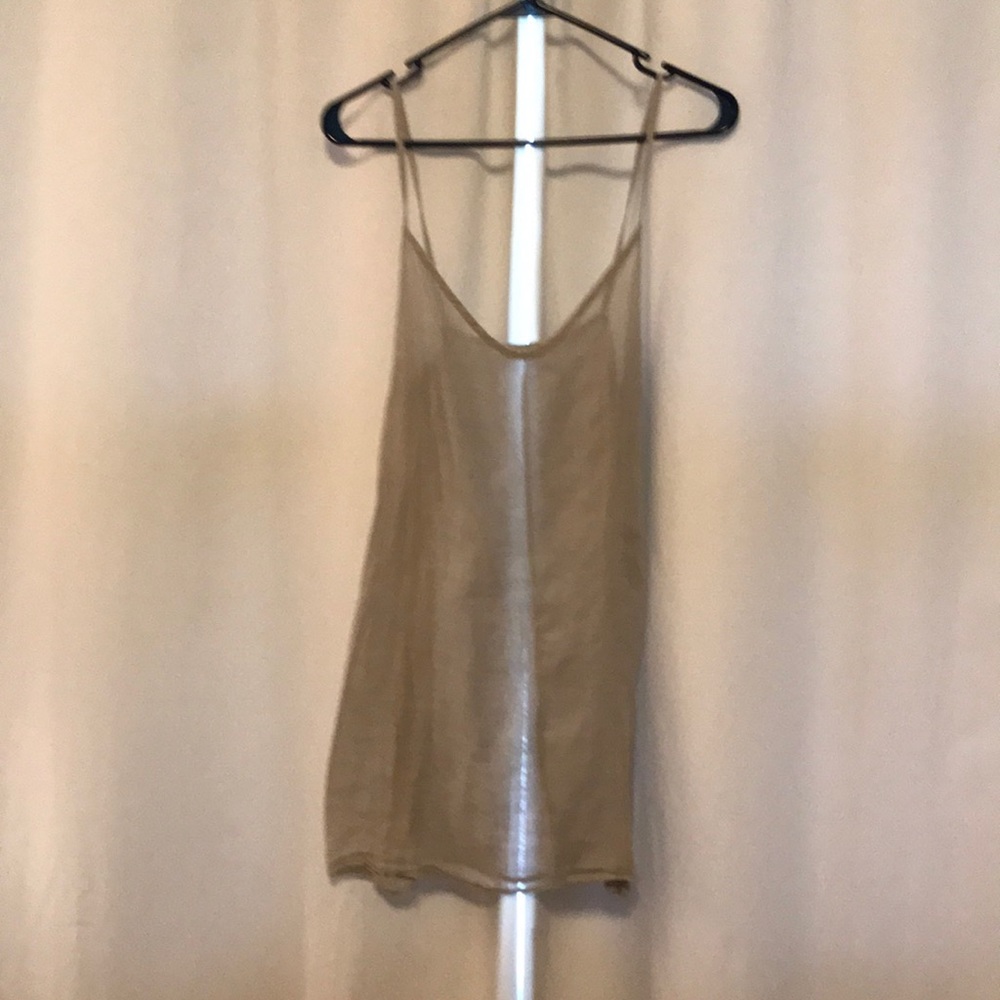 Long linen spaghetti strap shirt